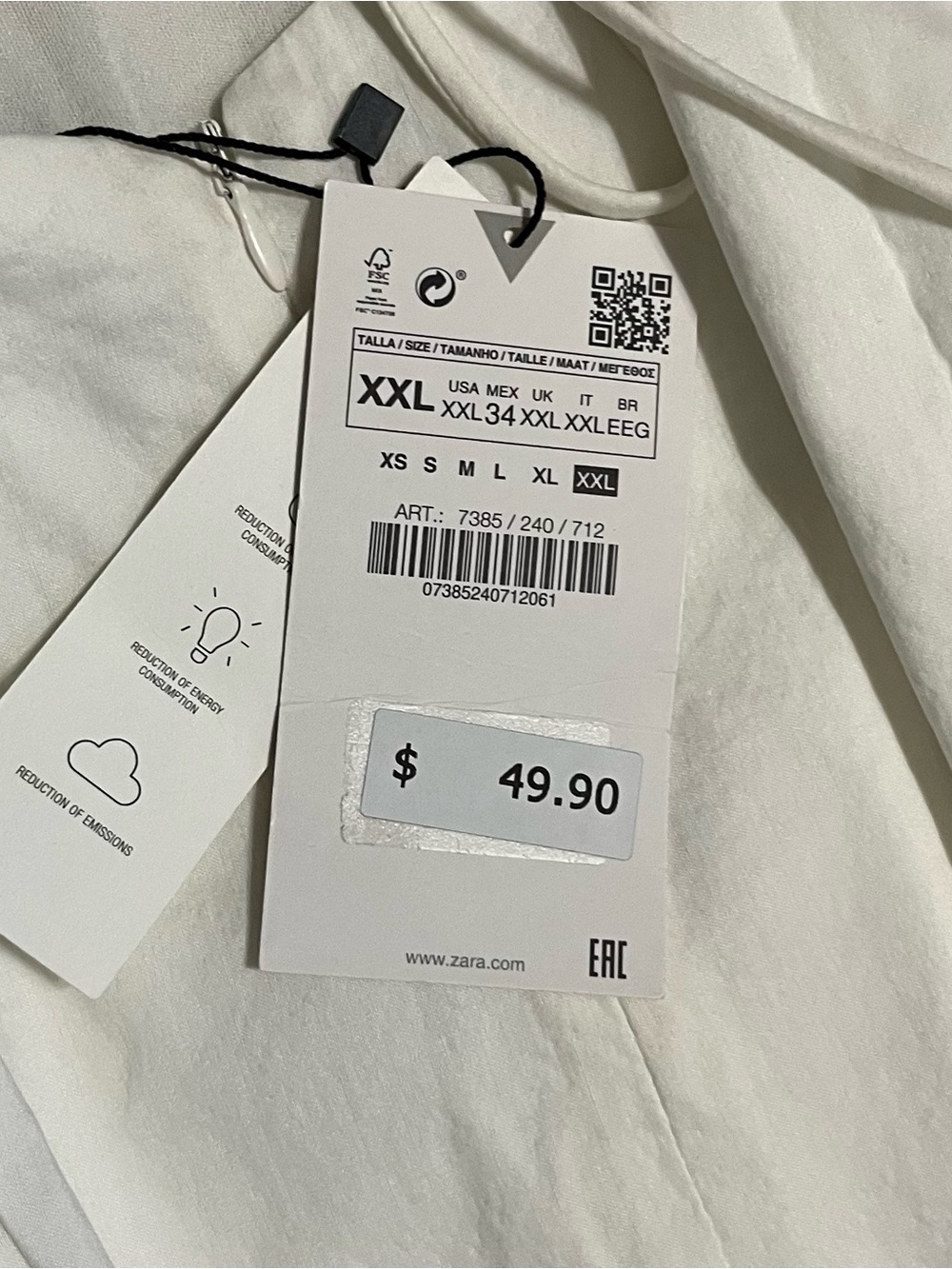 Zara XXL White Linen Blend Cutout Midi Slip Dress NWT - Picture 11 of 12